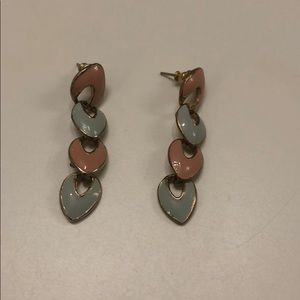 Vintage 80’s pink and blue earrings